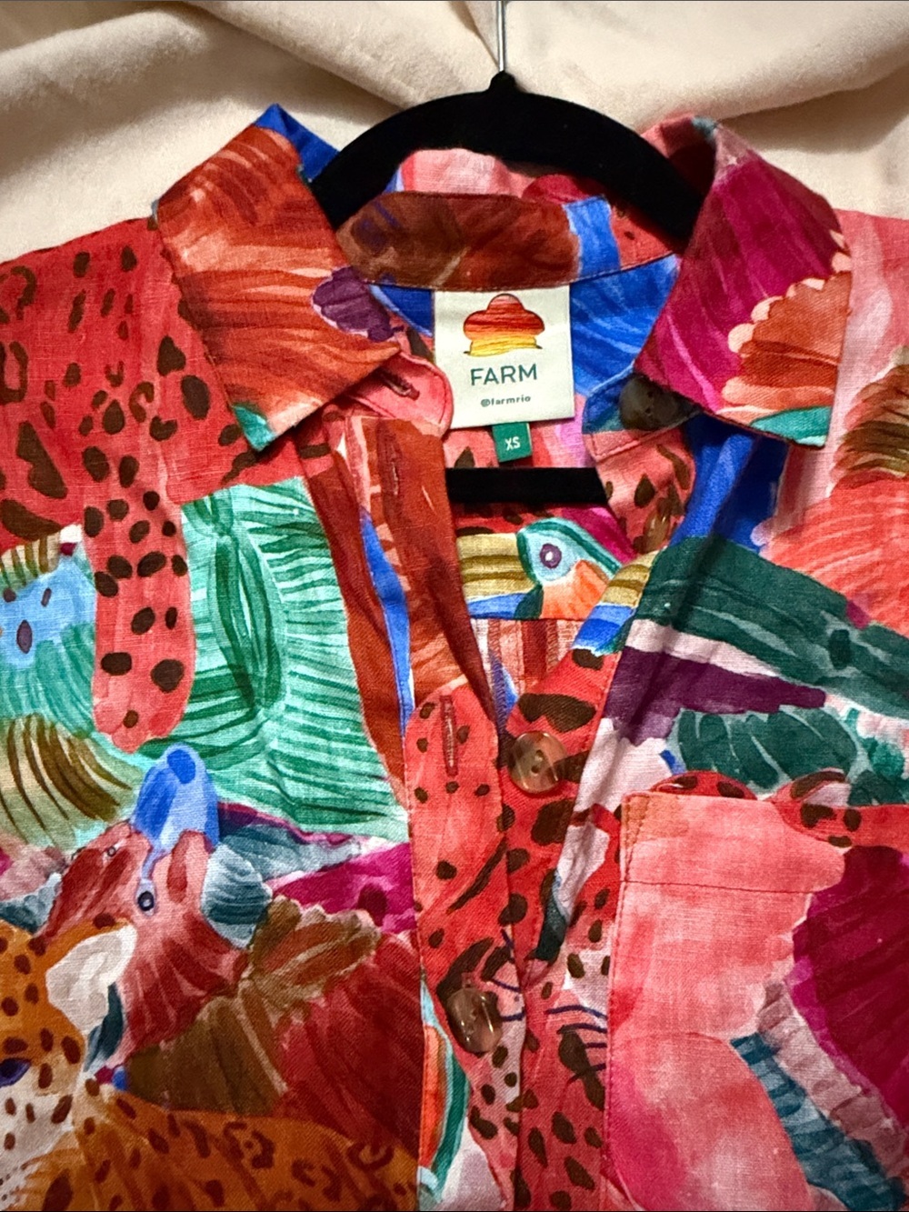 Farm Rio Multicolored Animal Collage Romper - Picture 3 of 4